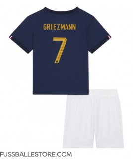 Günstige Frankreich Antoine Griezmann #7 Heimtrikotsatz Kinder WM 2022 Kurzarm (+ Kurze Hosen)